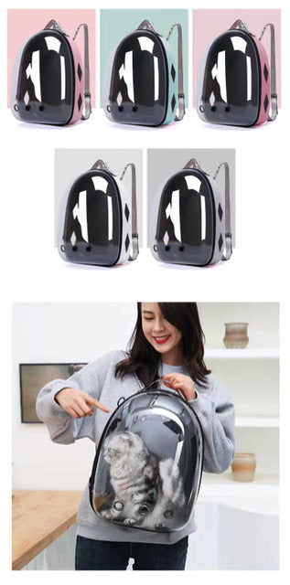 MOCHILA TRANSPORTADORA DE MASCOTAS DE ACRILICO TRANSPARENTE CON VENTILACION [BAG52]