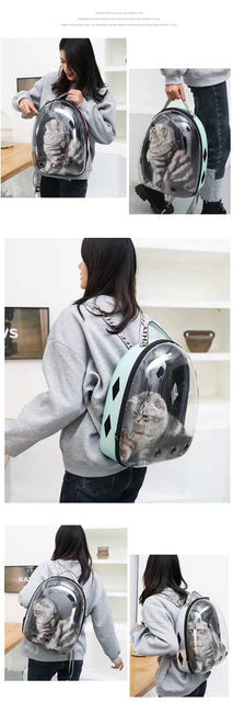 MOCHILA TRANSPORTADORA DE MASCOTAS DE ACRILICO TRANSPARENTE CON VENTILACION [BAG52]