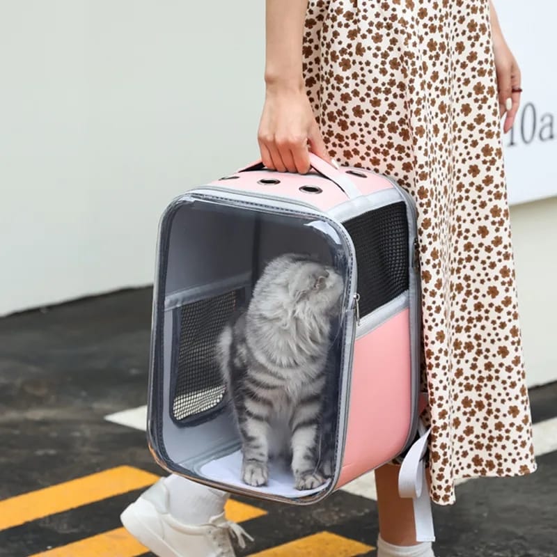 MOCHILA TRANSPORTADORA DE MASCOTAS CUADRADA CON VENTILACION GRANDE [CW39]