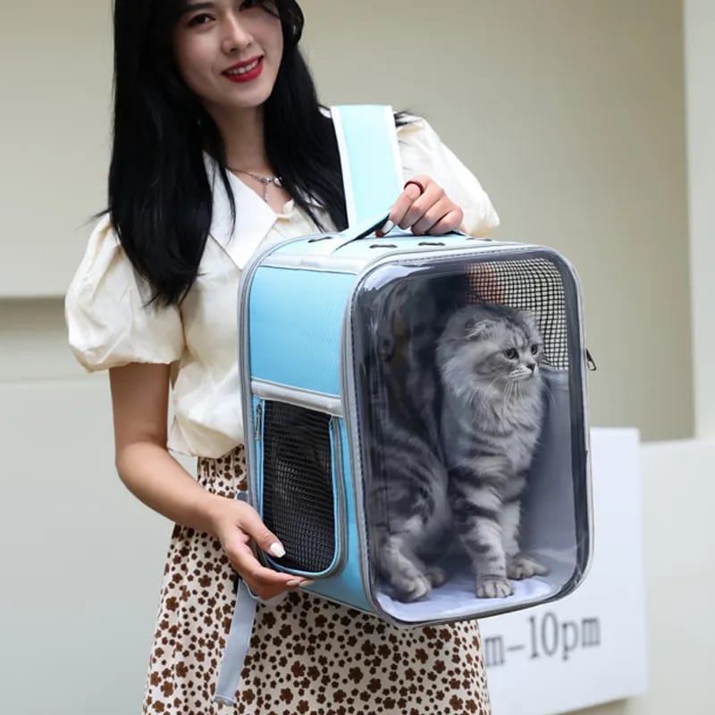 MOCHILA TRANSPORTADORA DE MASCOTAS CUADRADA CON VENTILACION GRANDE [CW39]
