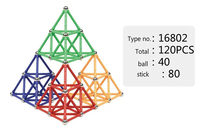 106 / 5.000 LFAYER 3D Palillos magnéticos largos Bloques de construcción magnéticos Palillos magnéticos Construcción DIY Juguetes magnéticos para niños