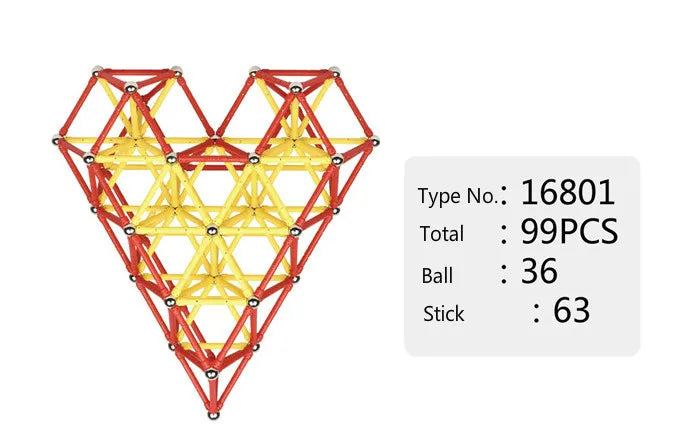 106 / 5.000 LFAYER 3D Palillos magnéticos largos Bloques de construcción magnéticos Palillos magnéticos Construcción DIY Juguetes magnéticos para niños