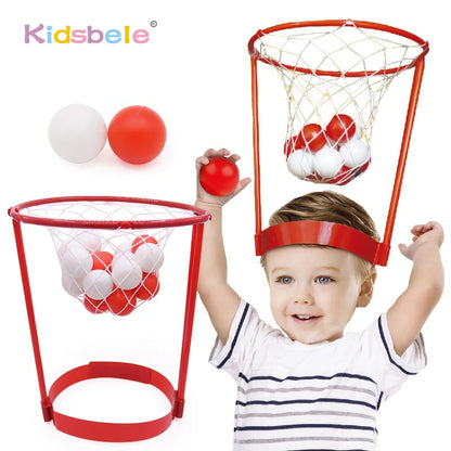 Aro de baloncesto para la cabeza para niños y adultos, juego de carnaval, canasta ajustable, diadema de red, fiesta, cumpleaños, juego familiar para interiores y exteriores