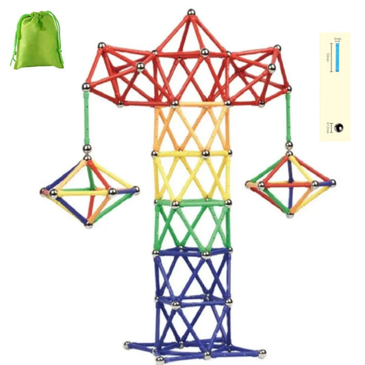 106 / 5.000 LFAYER 3D Palillos magnéticos largos Bloques de construcción magnéticos Palillos magnéticos Construcción DIY Juguetes magnéticos para niños