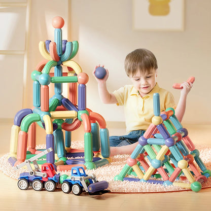 Bloques de construcción con varillas magnéticas y imanes, juego de bloques de construcción, juguetes para niños Montessori, juguetes educativos para niños,.