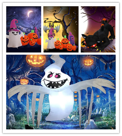 Decoración inflable de Halloween para patio, luces LED incorporadas, modelo inflable para exteriores, adorno para fiesta, decoración de jardín de Año Nuevo